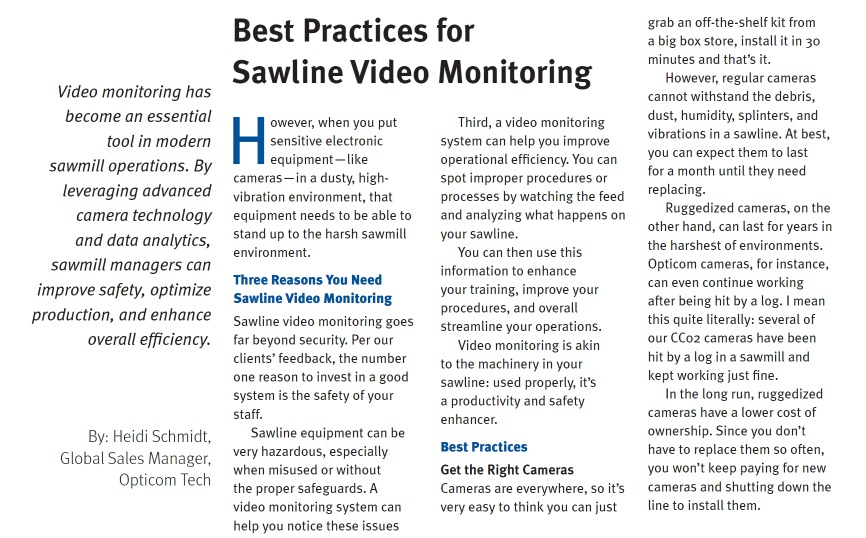 sawline video monitoring best practices