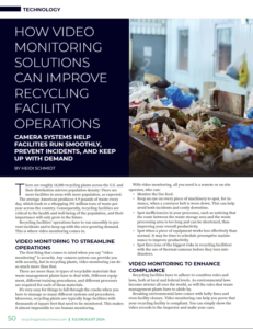 Opticom Video Monitoring Recycling Facilities page