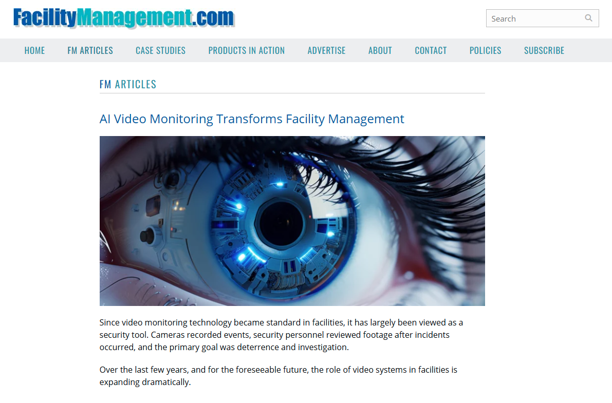Facility Management Opticom Tech AI Video Monitoring