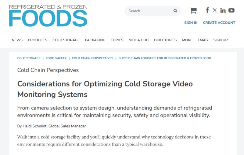 Opticom Refrigerated Frozen Foods Video Monitoring